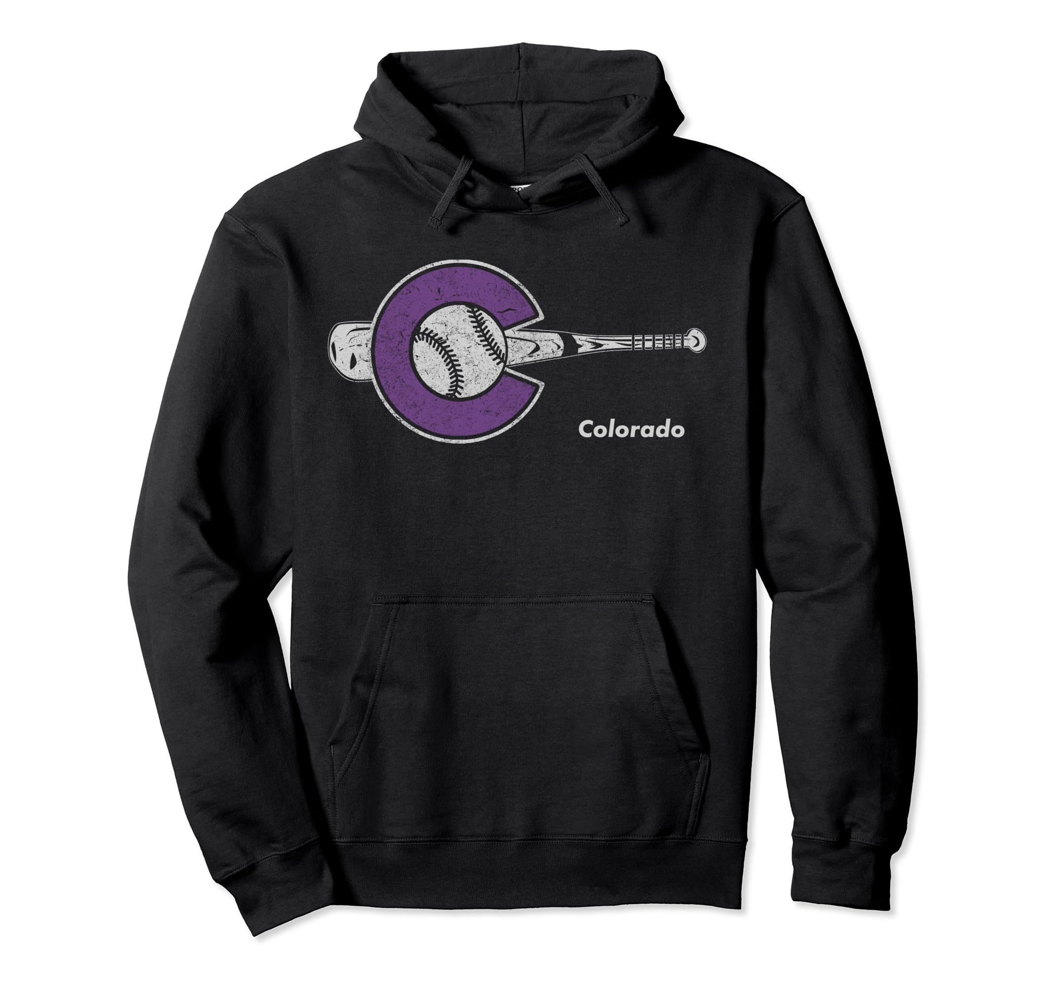 Photo 1 of Colorado Baseball Colorado State Flag and Baseball Design Pullover Hoodie