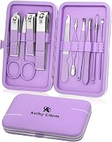 Keiby Citom Manicure Set 10pcs Stainless Steel Travel Kit Violet