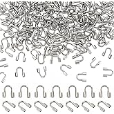 PH PandaHall 200pcs 304 Stainless Steel Wire Guardian Protectors U Shape Wire Guard Loops Thread Protector, 0.7mm Hole Wire Protector for Necklaces Bracelets Beading Jewelry Making Craft