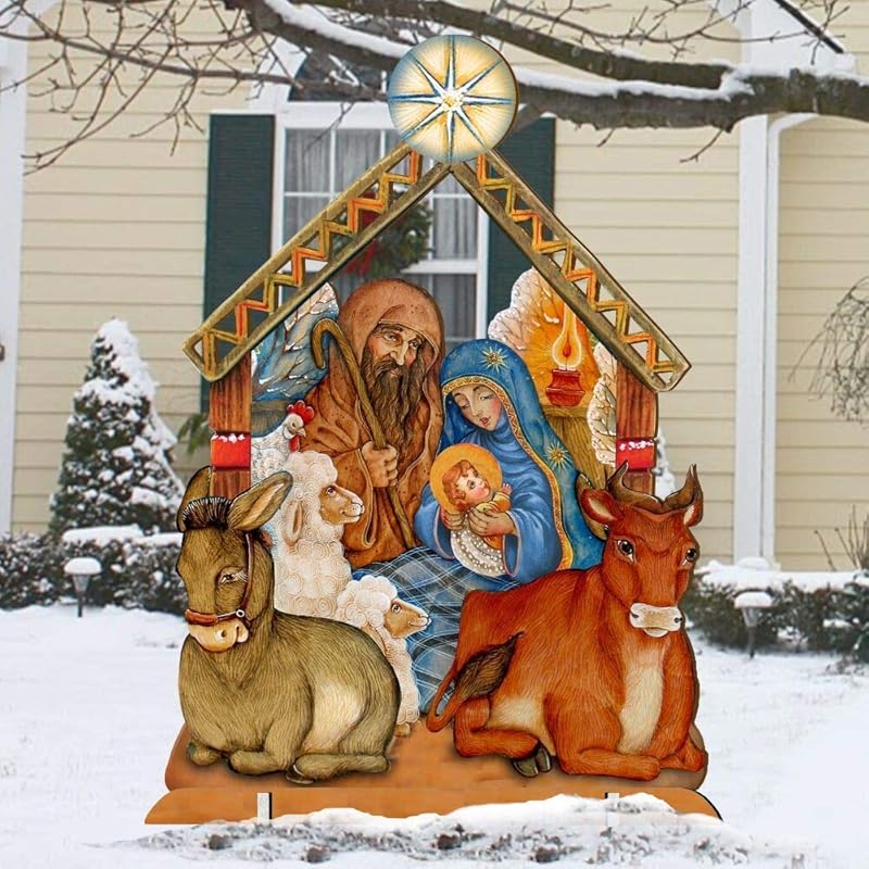 Outdoor Nativity Set, Holly Family Christmas Outdoor Lawn Decoration by G.DeBrekht