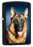 Zippo Lighter: German Shepherd Portrait - Black