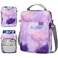 TiMOVO 9-11 Inch Tablet Sleeve Bag Carrying Case with Strap for iPad 11-inch A16 2025, iPad 10th Gen. 10.9", iPad 10.2"/10.9", Galaxy Tab A9 Plus 11" Watercolor Purple