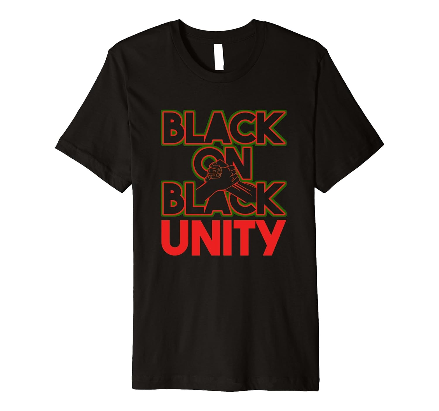 Black on Black Unity! Black Pride PREMIUM T-Shirt-ANZ