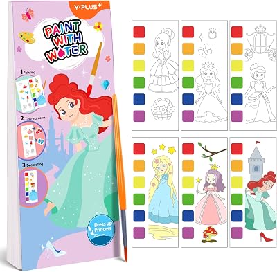 YPLUS Water Colouring Book for Children Mini Princess Painting Set Arts and