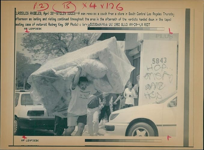 Amazon Com Vintage Photo Of Usa Los Angeles Riots 1992 A Man