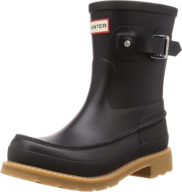 HUNTER Original Moc Toe Short Rain Boots Black 8 Rain