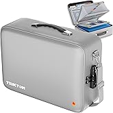 TRIKTON XXL Legal-Size Fire &amp; Water-Resistant Document Box with TSA Lock - Hard-Shell Case (17&times;13&times;6 in) Hard Case File Organizer for Important Documents, Laptop, Passport, Wills, Certificates (Silver)