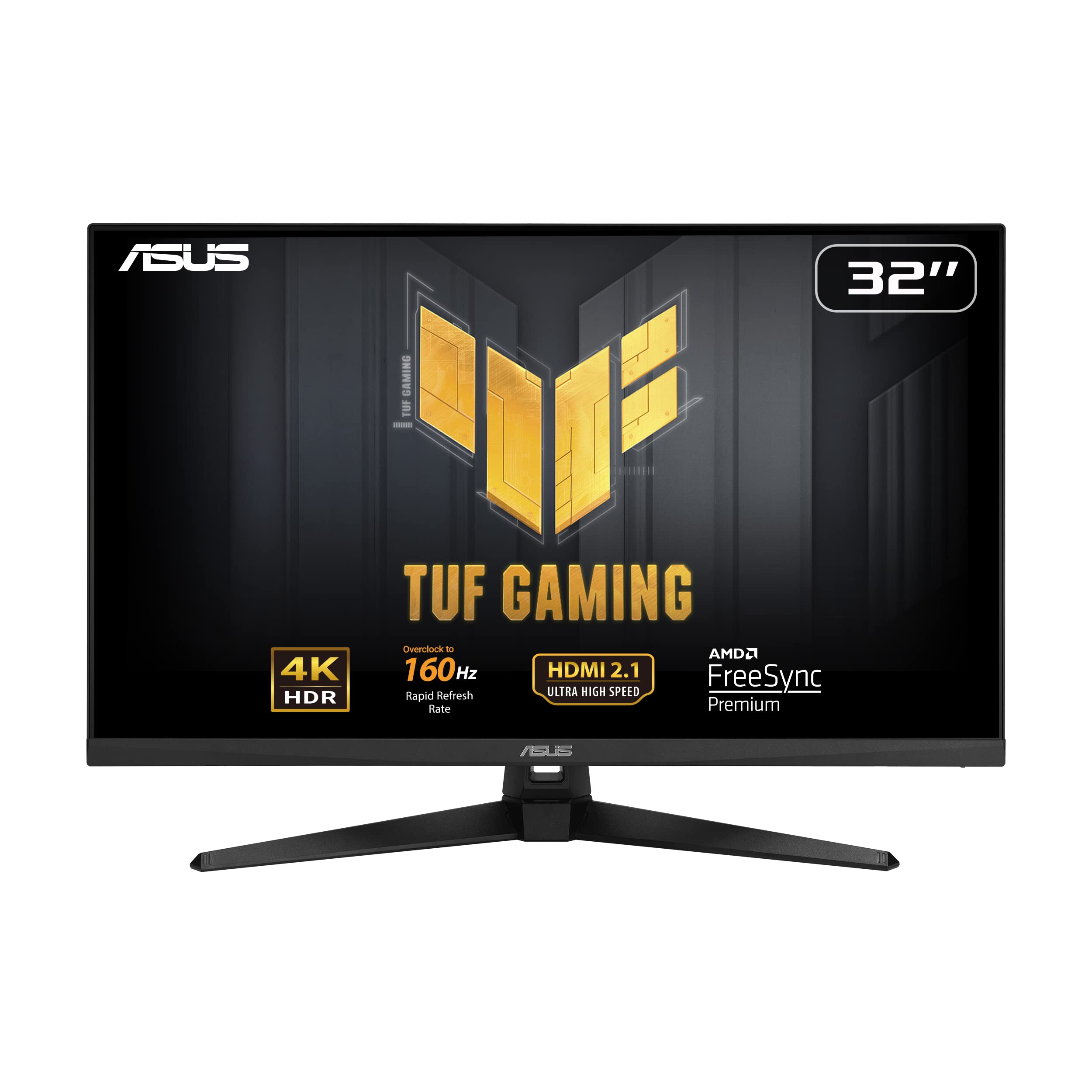 ASUS TUF Gaming VG32UQA1A – 31,5 Zoll 4K UHD Monitor – 160 Hz, 1ms MPRT, FreeSync Premium, GameFast Input, DisplayHDR 400 – VA Panel, 16:9, 3840x2160, DP 1.4 DSC, HDMI 2.1, USB, ergonomisch, Speaker