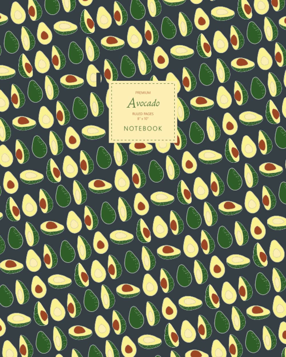 Avocado Notebook - Ruled Pages - 8x10 - Premium: (Winter Edition) Fun notebook 192 ruled/lined pages (8x10 inches / 20.3x25.4 cm / Large Jotter)