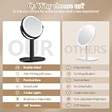 MOMOKUBA Makeup Mirror with Lights 1x/20x Magnification, 3 Color LEDs view 6