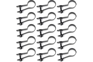 ZHUPOUB (15 Pack) 1-7/8" Galvanized Steel Chain Link Fence Tension Band for Gates, Posts, Brace Bands, Bolts & Nuts Included - Black