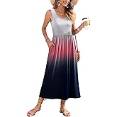 WNEEDU Women's Summer Maxi Dress 2026 Casual Sleeveless Hawaiian Sundress Tropical Long Dress Beach Vacation Outfit