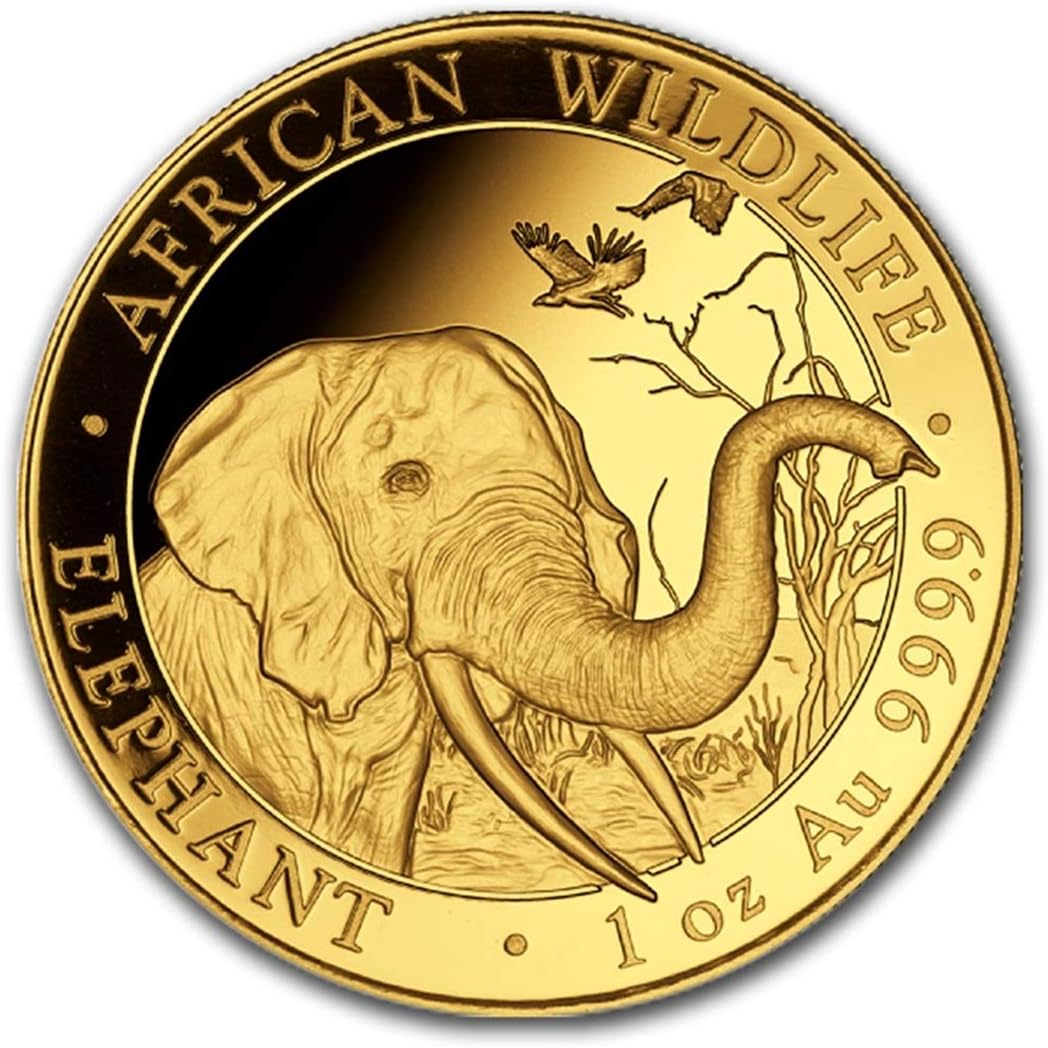 2018 Republic Of Somalia 1 Troy Oz 9999 Gold Wildlife Series-Elephant Proof