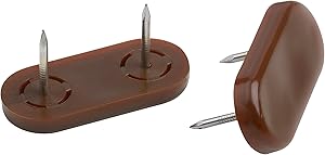 Metafranc Furniture Glides 45 x 20 mm - Plastic - with Nail - Brown - 4 Pieces - Twist-Proof - Suitable for Outdoor use/Furniture Glides Set for Insensitive Floors/Plastic Gliders / 644706