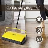 JEHONN Carpet Sweeper Manual with Horsehair Dual Rollers Yellow view 3