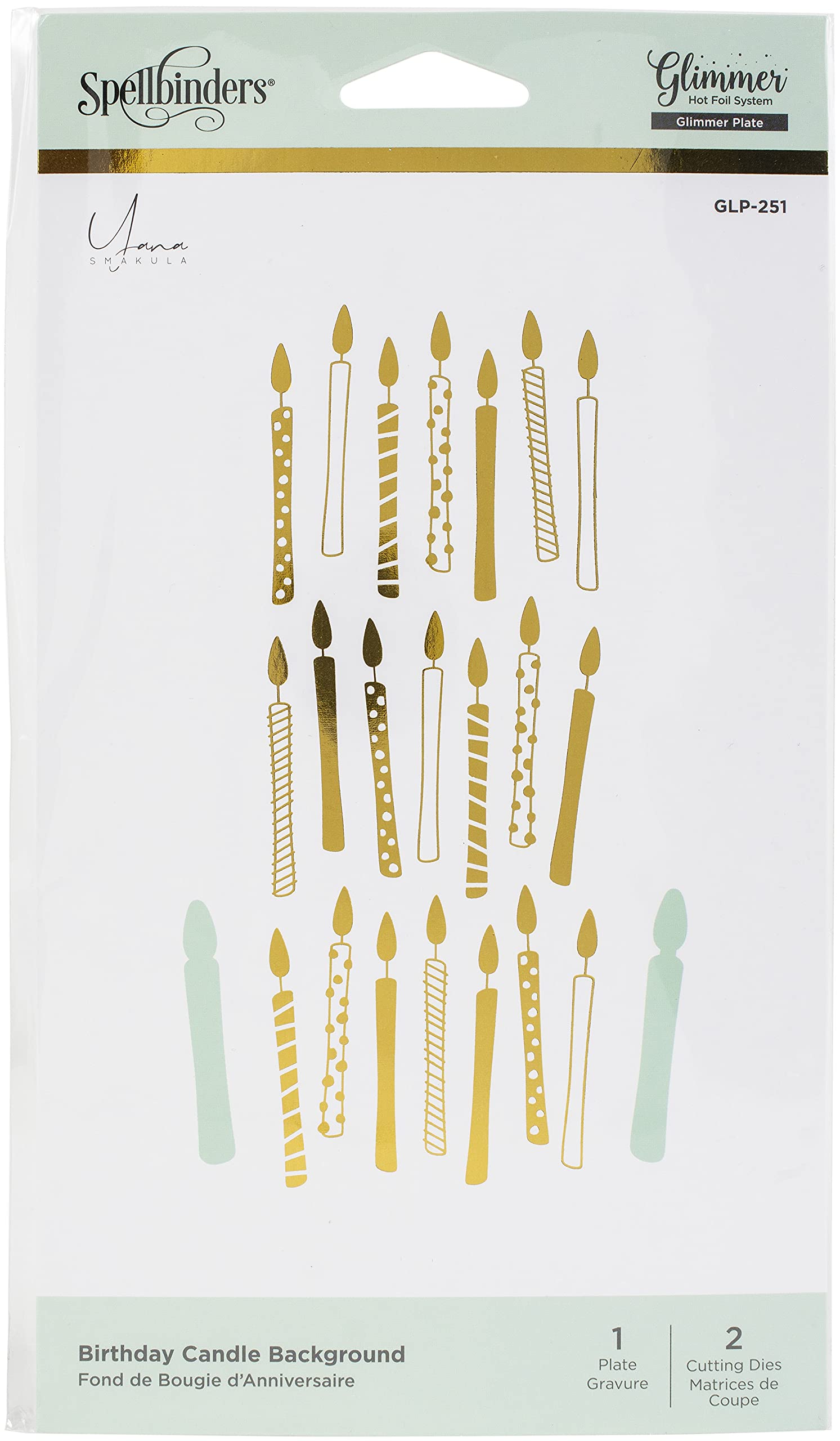 GLIMMER HOT FOIL Plate Bday CANDL, Metal