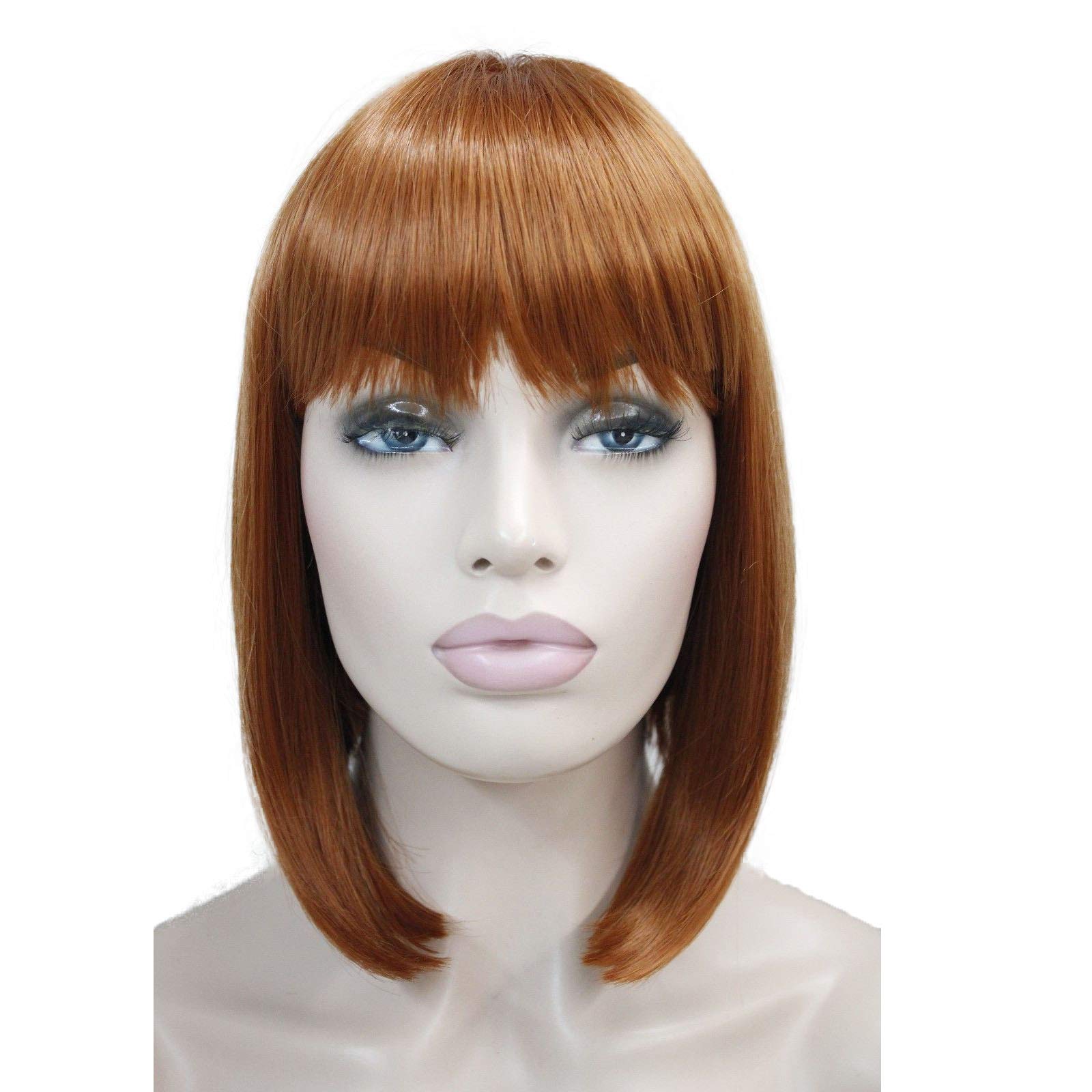 Lydell 10" Short Bob Wigs No Part Full Synthetic Hair Wig Fox Red Wigs (130A)