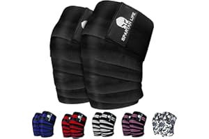 Victorbudo USA Knee Wraps with Straps for Squats, Powerlifting, Leg Press, and Cross Training Knee Wraps for Weightlifting, Flexible 78-inch