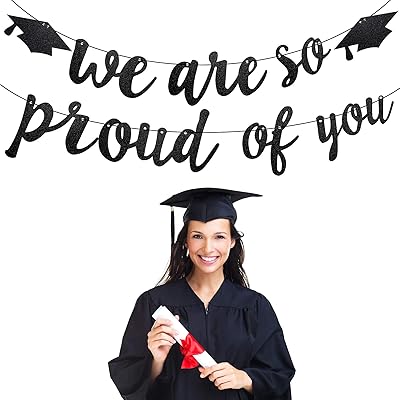 Buy Graduation Party Decorations Graduation Party Supplies 21 Black Glittery We Are So Proud Of You Banner Graduation Party Garland No Assembly Required Online In Indonesia B08z3nwcyc