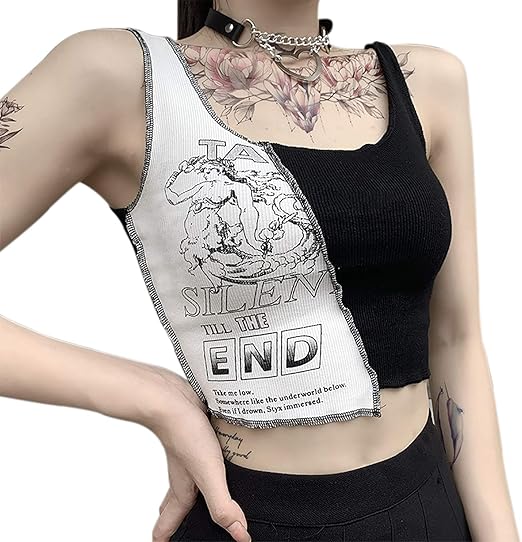 graphic crop tank tops