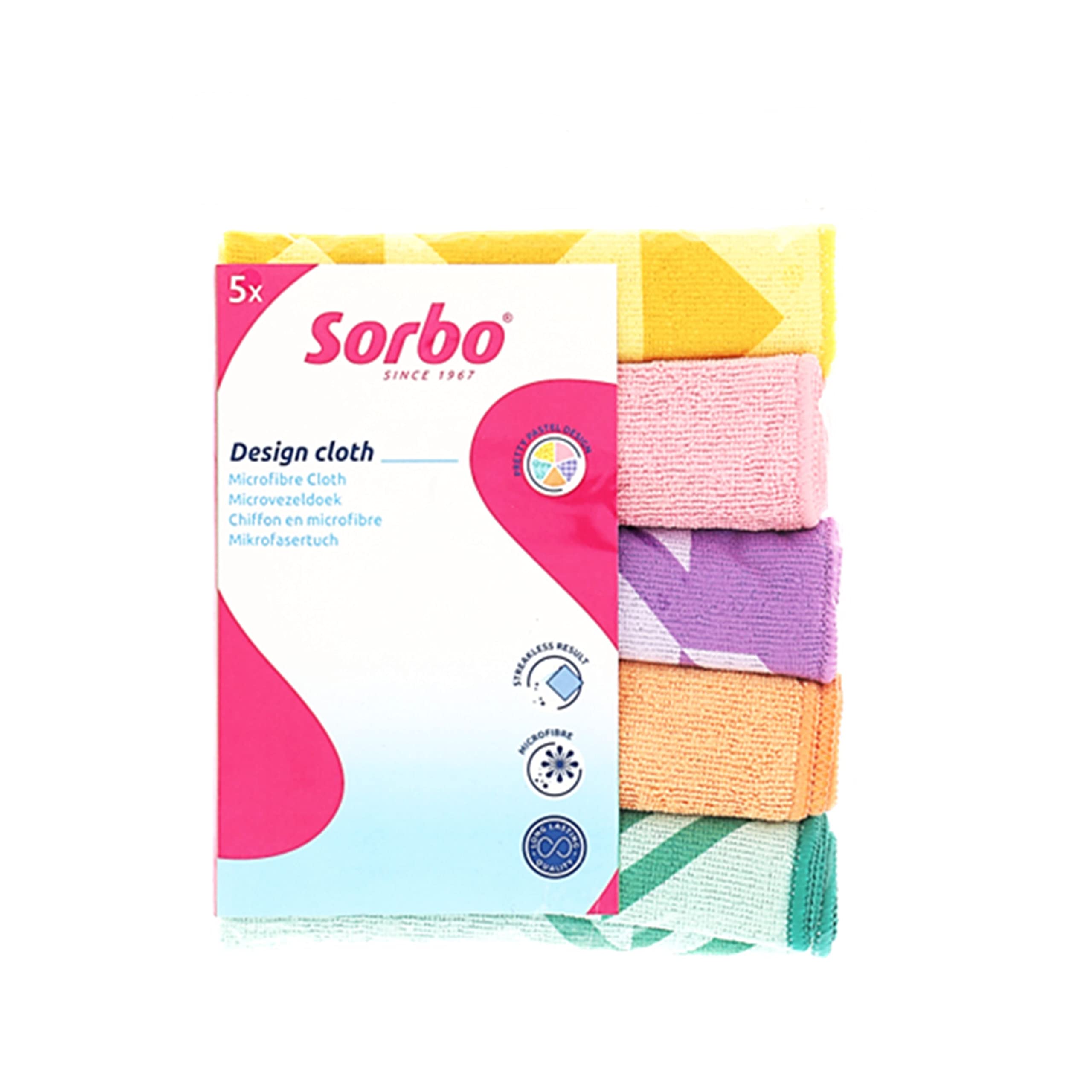 Sorbo Pack of 5 Extra Large Microfibre Cleaning Cloths, Multipurpose Cleaning Towels, Streak-free, Super Absorbent and Washable Cloth Duster Suitable for Car Cleaning, House, Kitchen, Windows