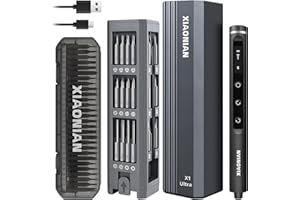 XIAONIAN 3.7V Precision Electric Screwdriver Set,76 IN 1 Magnetic Storage Mini Electric Screwdriver Cordless Set with LED Display,5 Torque Settings Repair Tool Kit for Electronics Phone Camera Laptop Watch