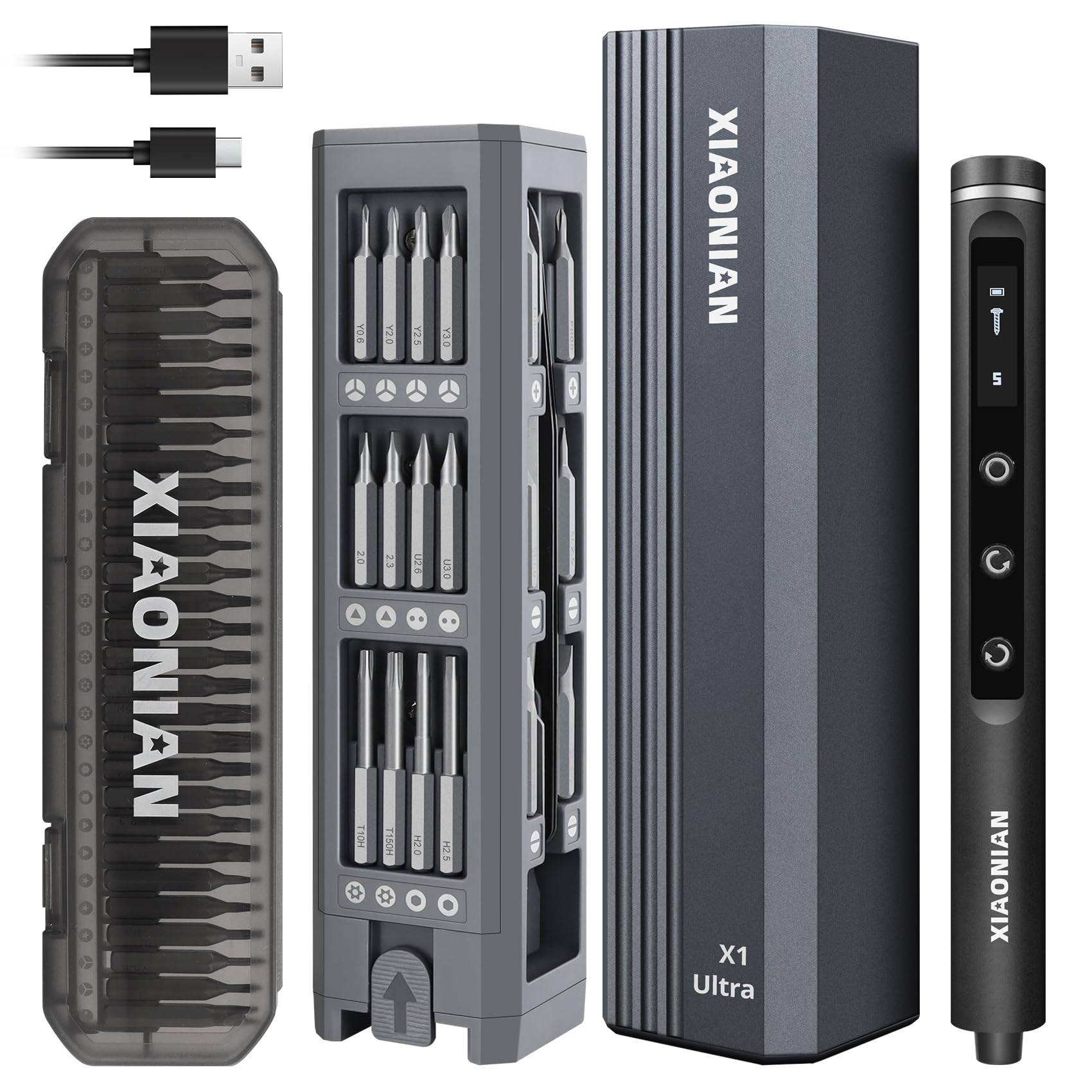 Photo 1 of 3.7V Precision Electric Screwdriver Set,76 IN 1 Magnetic Storage Mini Electric Screwdriver Cordless Set with LED Display,5 Torque Settings Repair Tool Kit for Electronics Phone Camera Laptop Watch