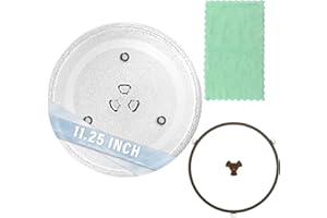 LUBIYACK 11.25" Glass Microwave Plate Replacement for WB49X10097, WB49X10034 Microwave Turntable Tray Oven Rotating Dish Tray with Y shaped design for Better Reheating and Even Heat Distribution