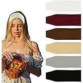 SUNBAK 6-Pack Wide Non-Slip Headbands for Women-4-Inch Wide Stretchy Yoga & Workout Hair Bands – Sweatproof, Comfortable, Fashionable for Daily Use