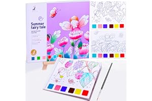 BAOXUE Water Coloring Books For Kids Ages 3 4 5 6 7 8,Pocket Watercolor Painting Book For Toddlers,Arts And Crafts For Boys Girls,Paint With Water Colors Book Kit,Kids Travel Art Set Ages 2-4