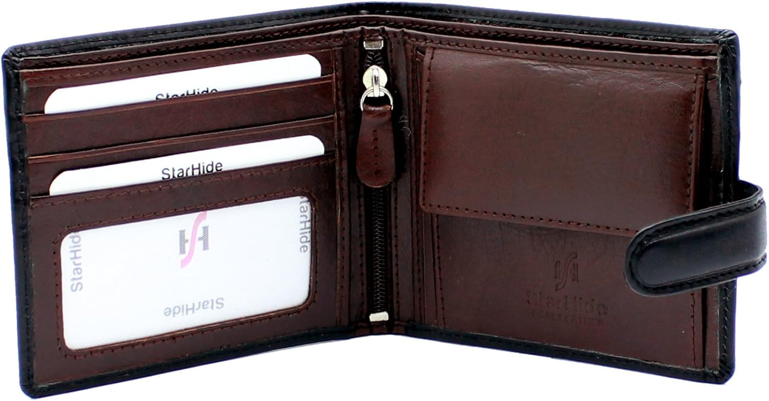 STARHIDE Essentials Slim Genuine Leather Billfold Wallet for Men, RFID Blocking, Slim Bifold Design with Coin Pocket - Image 3
