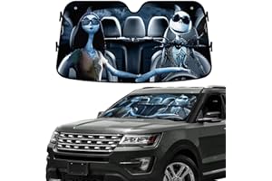GENANY Nightmare Skellington Family Horror Windshield Sun Shade for Car SUV Truck (55x30 inches), Car Sun Shade Windshield, Car Shades for Front Windows, Horror Car Accessories