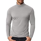 COOFANDY Men's Slim Fit Mock Turtleneck T Shirt Casual Basic Knitted Long Sleeve Pullover Sweater