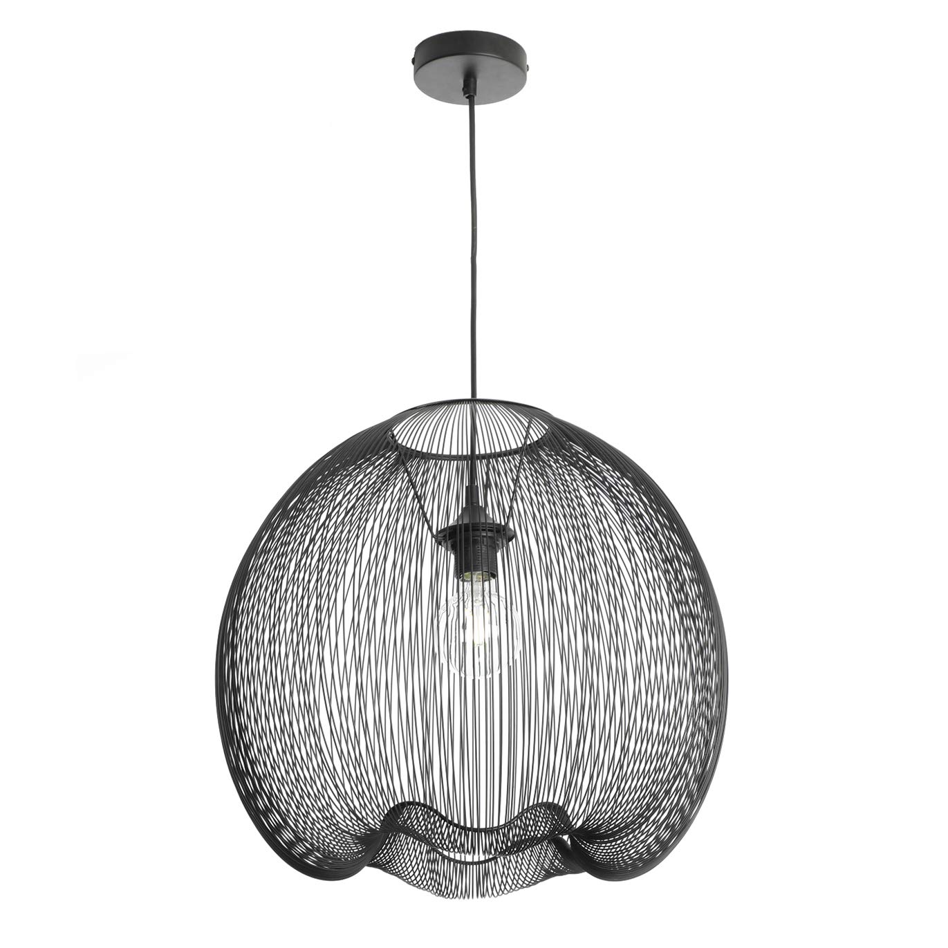 LUSSIOL 250440 Indoor Pendant Light, Metal, Black