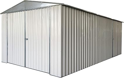 TMG Abri de garage en métal avec porte latérale en acier galvanisé 27,9