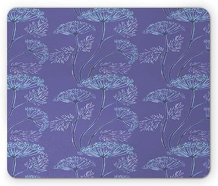 Amazon 7 1 X 8 7 花のマウスパッド 植物学の小枝のフェンネルのイラストの花の画像 長方形の滑り止めのゴム製マウスパッド 標準サイズ 青紫の淡いスカイブルー 濃い紫の青 Acavallo マウスパッド 通販
