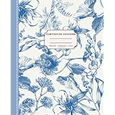 Vintage Botanical Composition Notebook: Pastel Blue Floral Print Cottagecore Aesthetic Journal, Cute Notebook For Girls, Stit