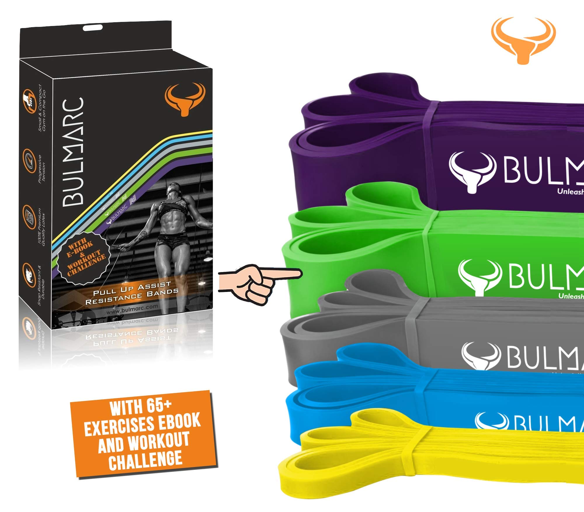 Buy BULMARC's Resistance Band Pull Up Assist Bands with 65+ Exercises