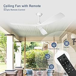 BvenuBigLite White Ceiling Fan with Remote: 3