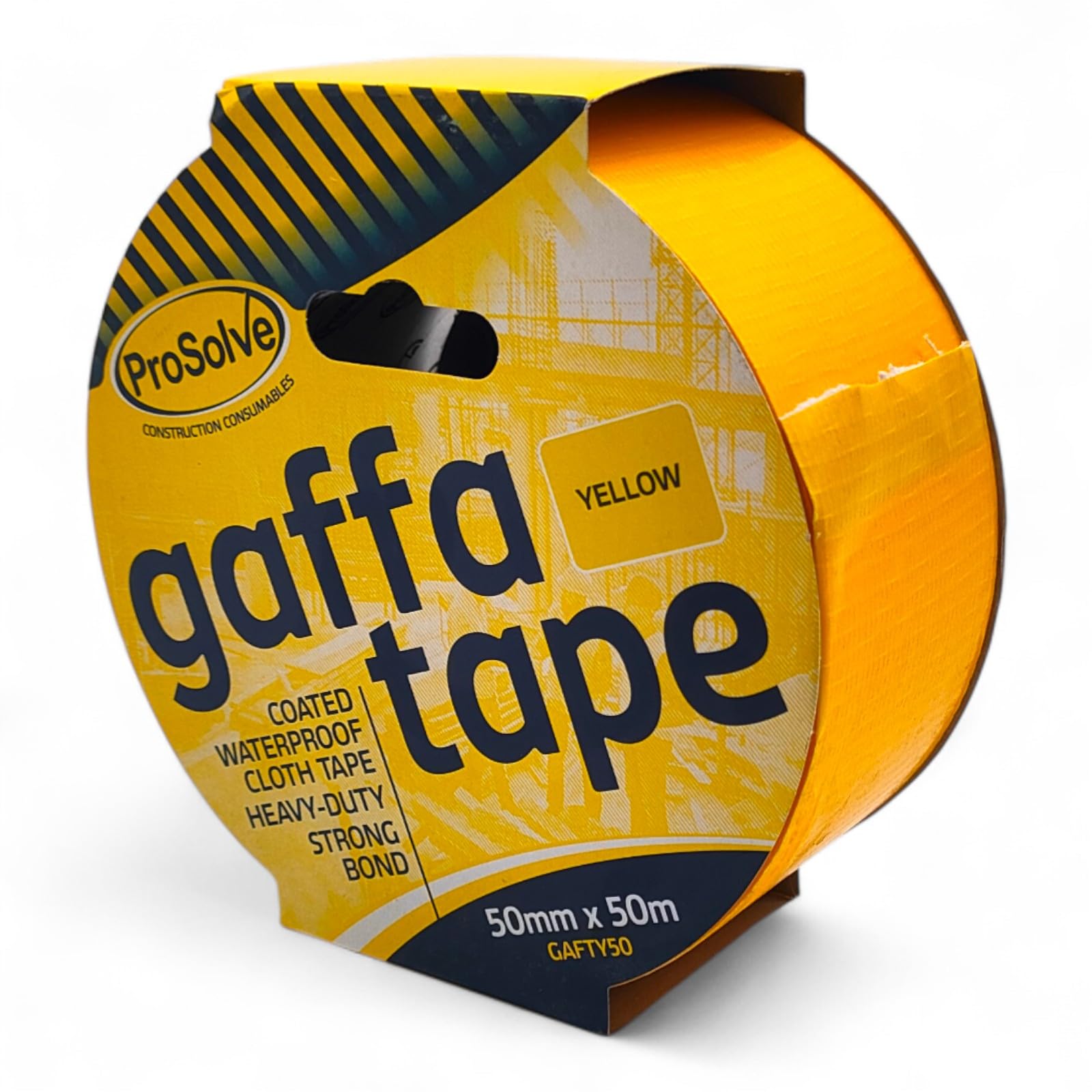 MSF Pack OF 2 Yellow PROSOLVE 50mm x 50m Yellow Premium Gaffer Tape Cloth Gaffa Duct Waterproof Pack OF 2.Size (50mm x 50m, 2 X YELLOW)