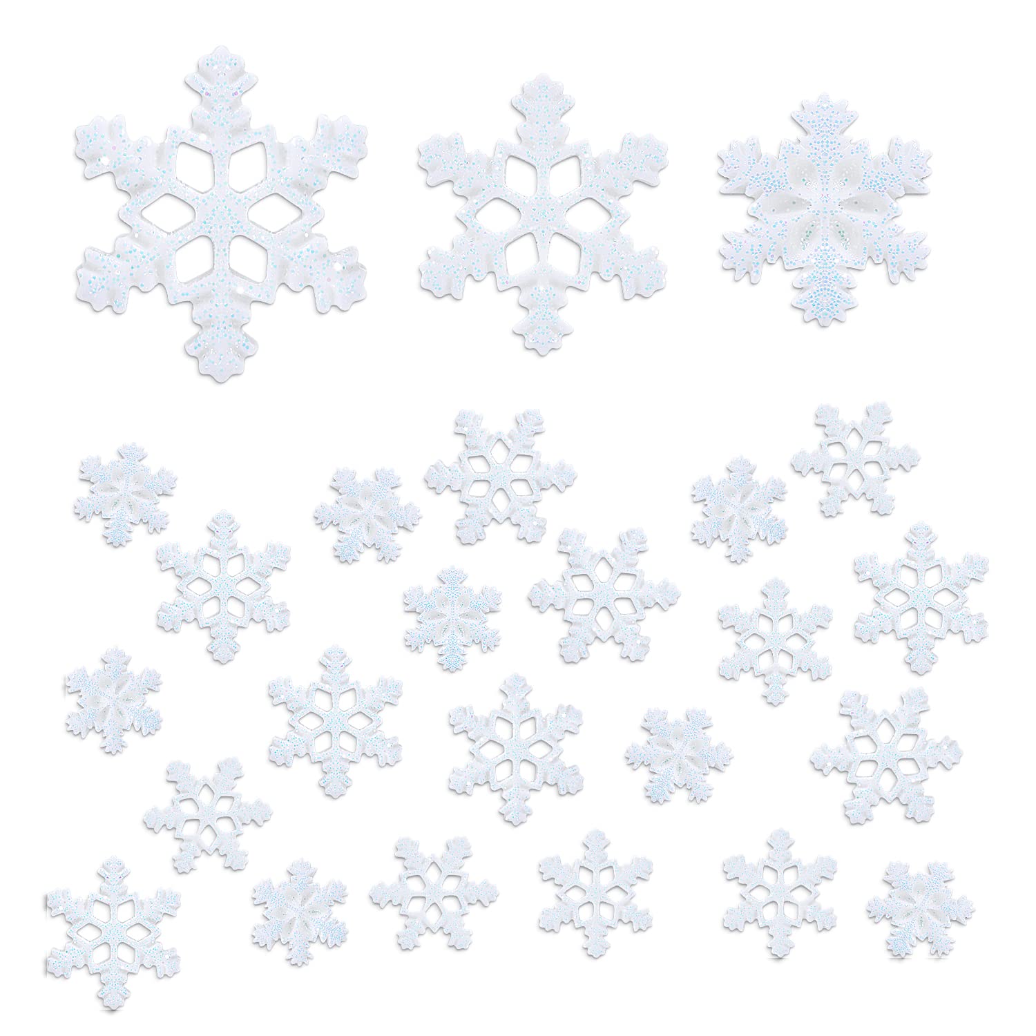 Photo 1 of 50pcs Tiny Resin Snowflakes Decor, Small Christmas Snowflake Decorations Mini Snow Shaped Craft for DIY Crafts Winter Parties Home Decoration (White, 3 Sizes)