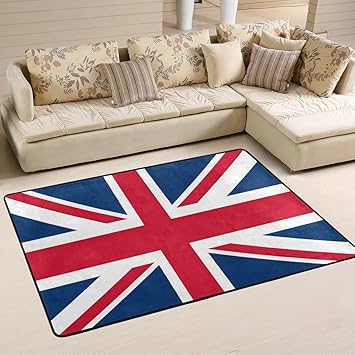 Amazon Com Alaza British Flag Union Jack Area Rug Rugs For Living Room Bedroom 3 X2 Furniture Decor