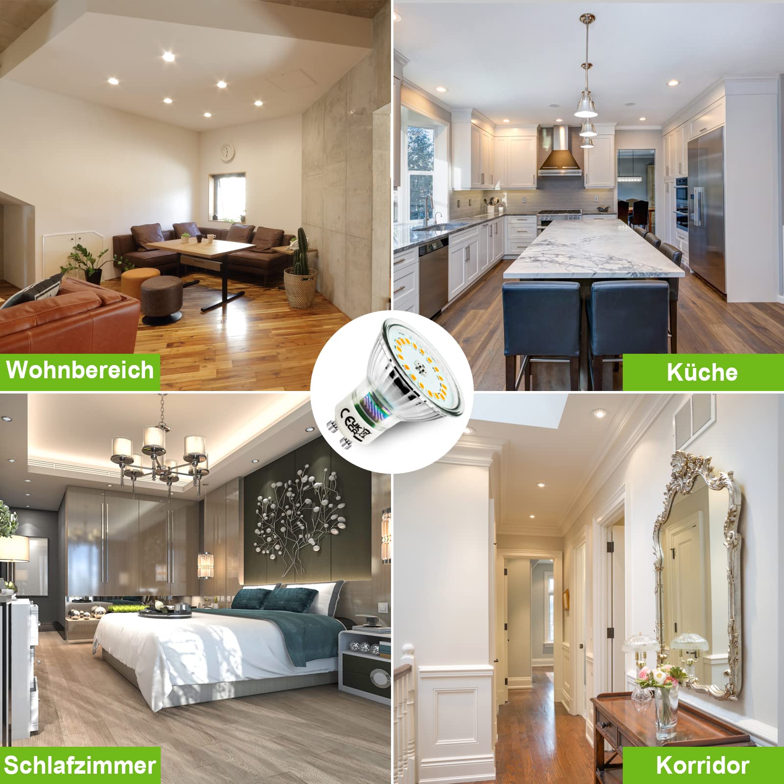 Allesgute GU10 LED Warmweiss 5W Dimmbar LED Lampe Glas Glühbirnen 700lm LED Birnen Ersetzt für 45W Halogen Leuchtmittel 230V Abstrahlwinkel 120°, 10er pack 7