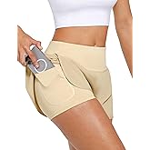 Cosmolle 2 in 1 Running Athletic Shorts for Women Tennis Shorts with Liner Jogging Shorts with Back Zipper Pocket