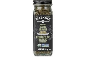Watkins Gourmet Organic Spice Jar, Basil Leaves, Non-GMO, Kosher, 20 g