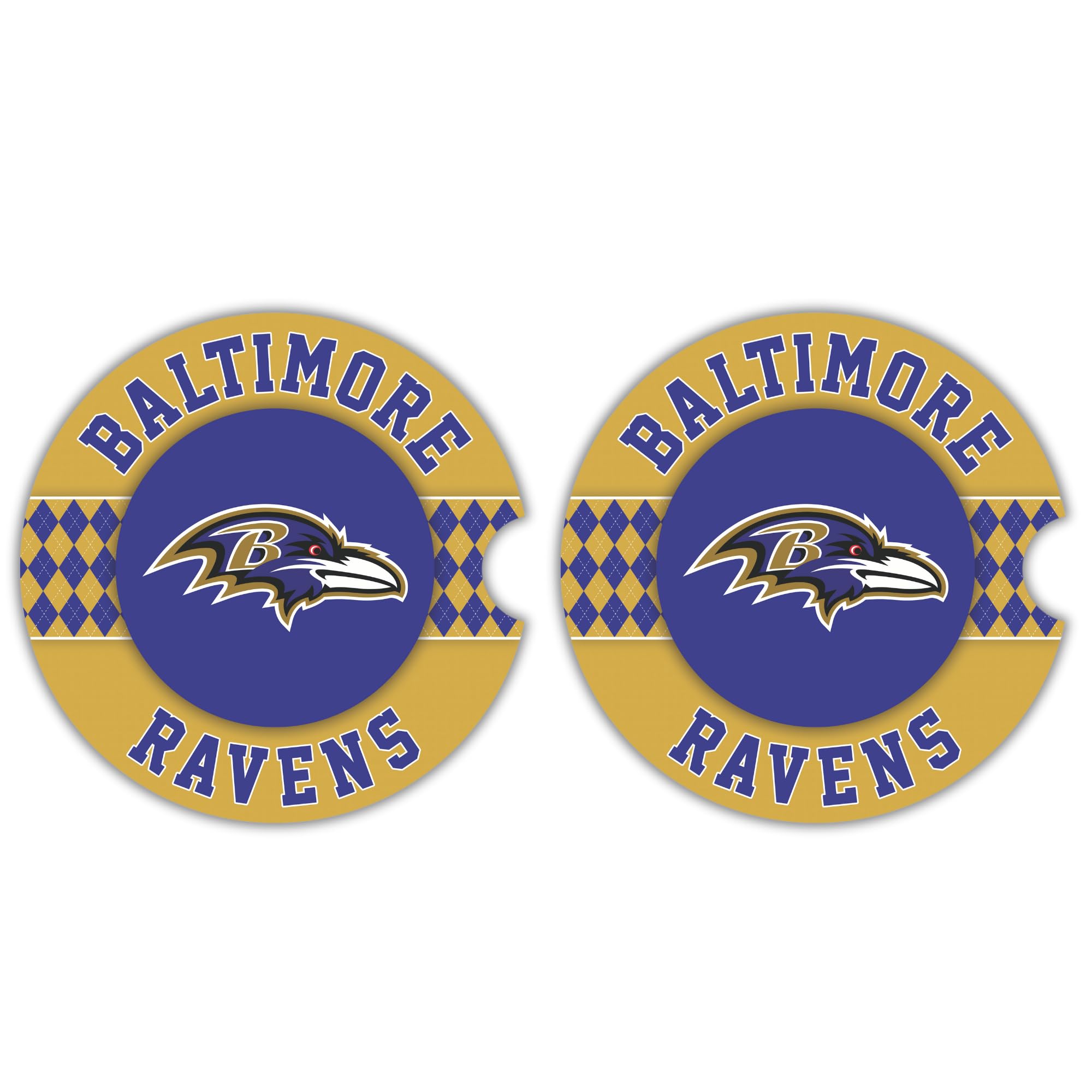 Photo 1 of **ONLY ONE IS FUNCTIONAL**
Fan Creations Baltimore Ravens Set of 2 Car Coasters Removable Absorbent Ceramic Stone Coasters - Ideal Gift for Everyday and Die Hard Football Fans - Show Your NFL Team Spirit