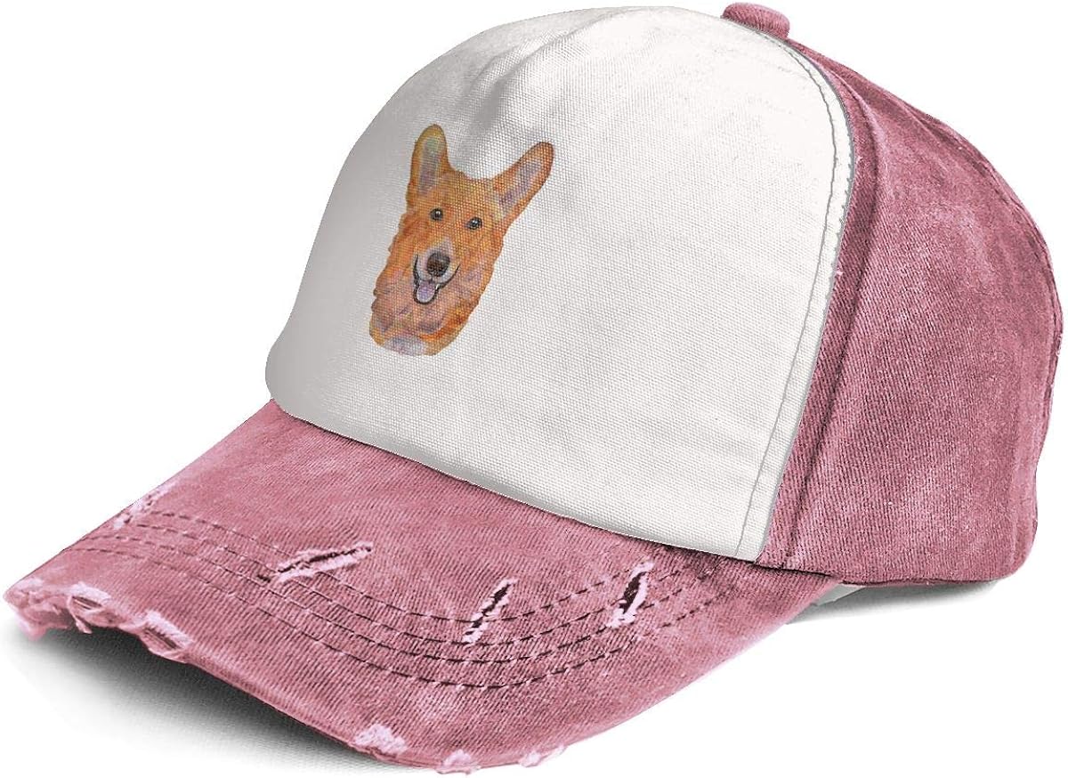 Color Dogs Red Dog Vintage Washed Distressed Dad Hats Funny Gift Dark