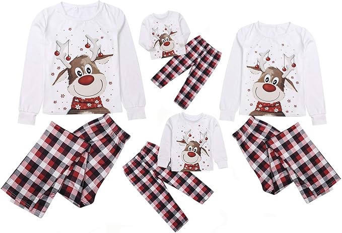 kid and baby matching christmas pajamas