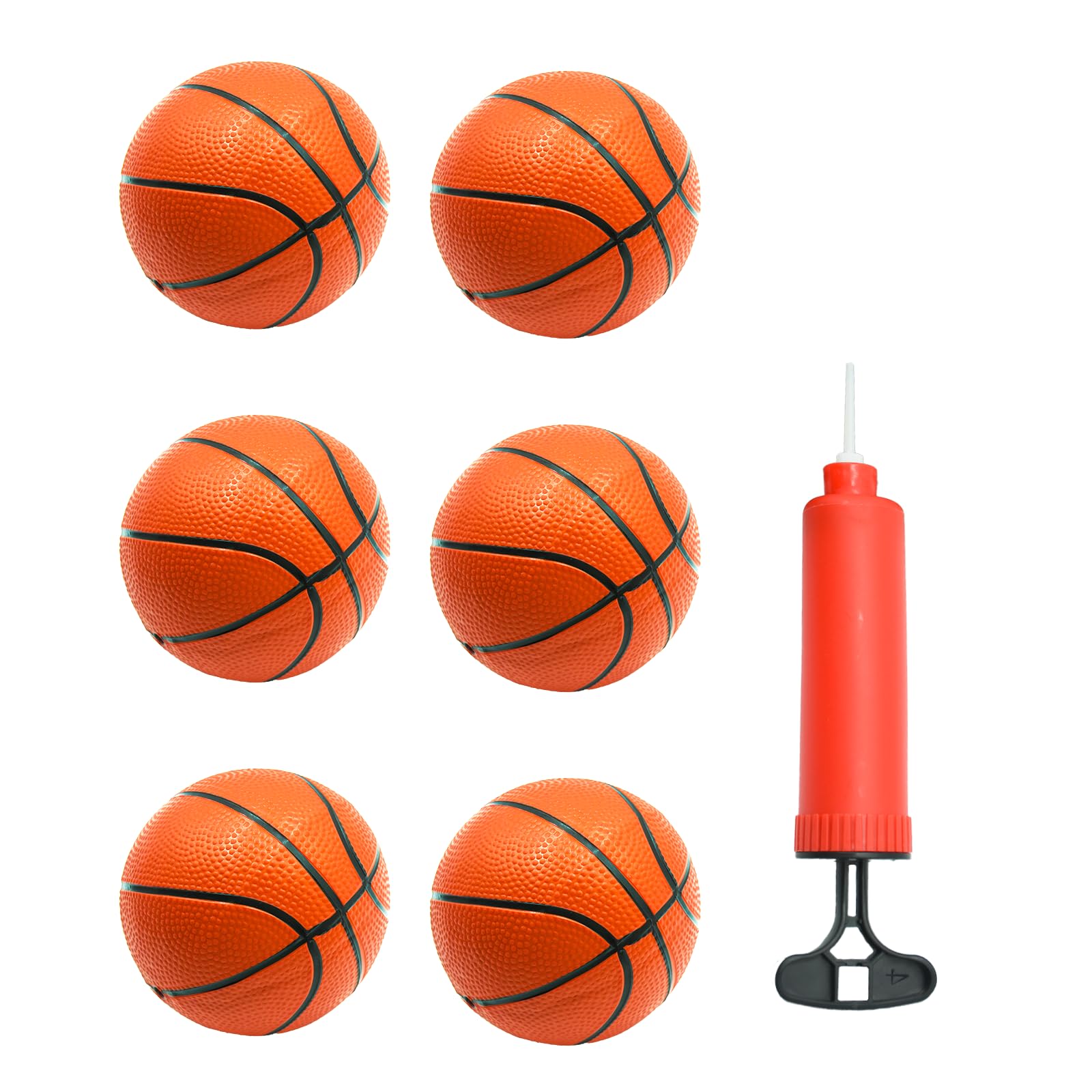 Coriver 6 Pack Small Basketballs for Kids, Soft 5.5" Rubber Mini Inflatable Basketball Set with Pump, Small Pool Basketballs Beach Ball for Teenagers, Sports Game for Indoor and Outdoor Play