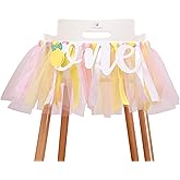 One Person Lemon Banner - 1st Birthday High Chair Decor, Smashed Cake Photo Props, Piece Skirt